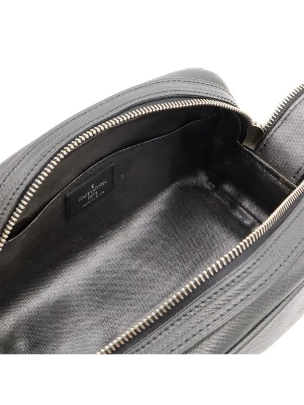 Louis Vuitton Taiga Trousse Yvan Clutch Pouch Leather Ardoise Black